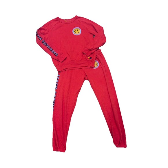 Aviator Nation Red Jazz Aspen Snowmass Sweatshirt And Sweatpants Set - Picture 1 of 7